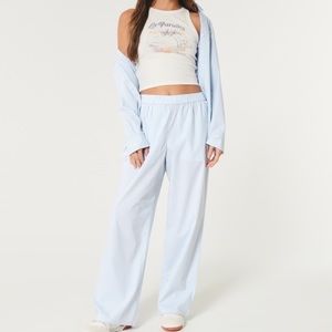 Hollister Poplin Wide-Leg Sleep Pants